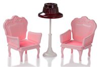Кресла с торшером для куклы розовые С-1393