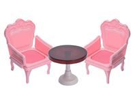 Кресла со столиком для куклы розовые С-1394