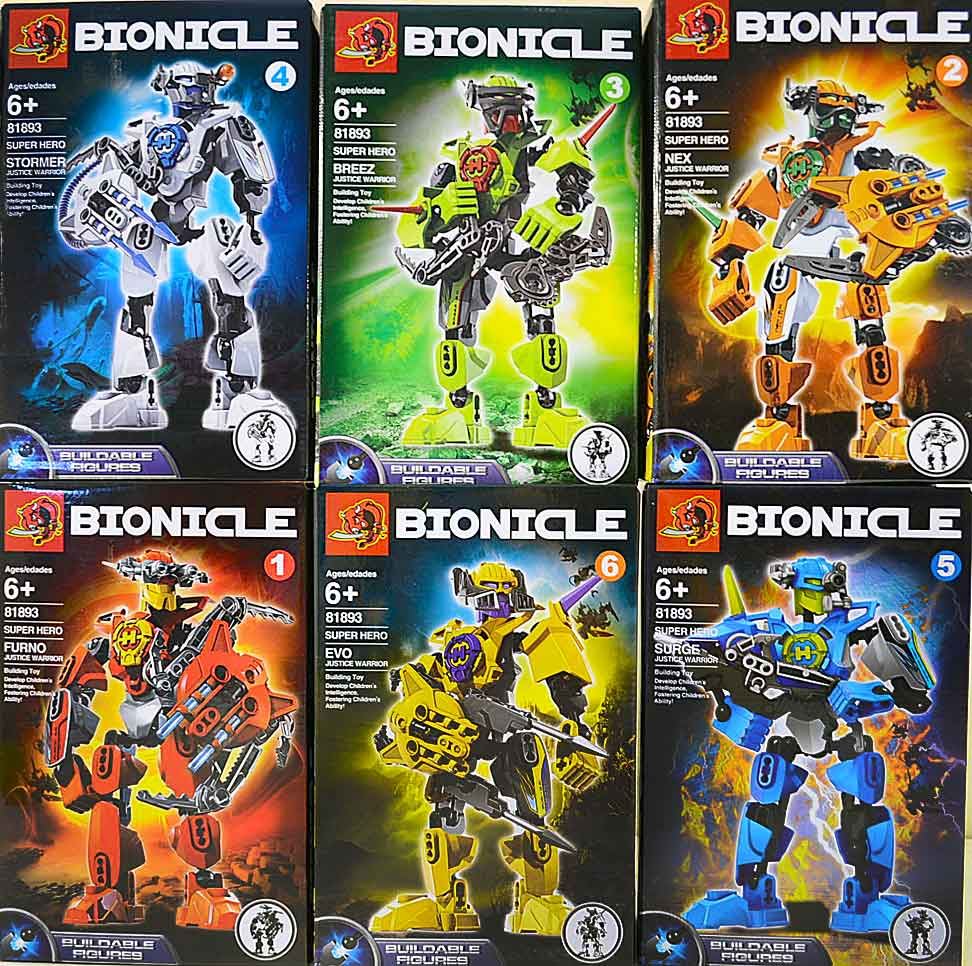 Конструктор BIONICLE 81893-6 6видов (180шт.в кор.) | Конструкторы |  Оптово-розничная фирма Алиса, Барнаул