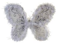 Крылья бабочки белые с опушкой 17-2-390 (120шт в кор.)