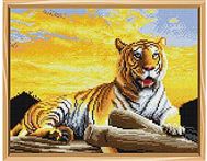 Алмазная мозаика Величественный тигр 30*40см. с подр.,с полным заполнением ST-603