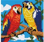 Алмазная мозаика Два попугая 20*20см.с подр.,с полным заполнением AS20003