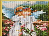 Алмазная мозаика Ангелочек в саду 22*32см.с подр.,с полным заполнением AC22007