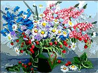 Алмазная мозаика Луговые цветы 30*40см.без подр.,с полн. заполнением ST-363