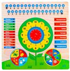 Обучающая доска Календарь с часами: Цветочек IG0200
