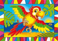 Гравюра с цветным основанием Попугай в конверте Г-9421