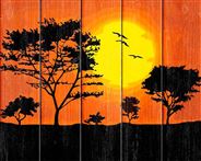 Картина по номерам по дереву 40х50 Закат солнца FLA032