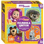 Step 16эл. Маша и Медведь. Полянка цветов (Двусторонние пазлы) 87013 (10)